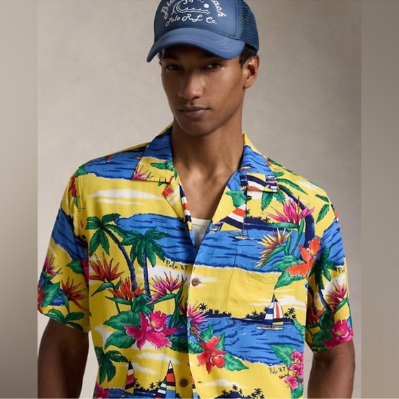 NWT Polo Ralph Lauren Classic Fit Tropical-Print Camp Shirt - Picture 4 of 12